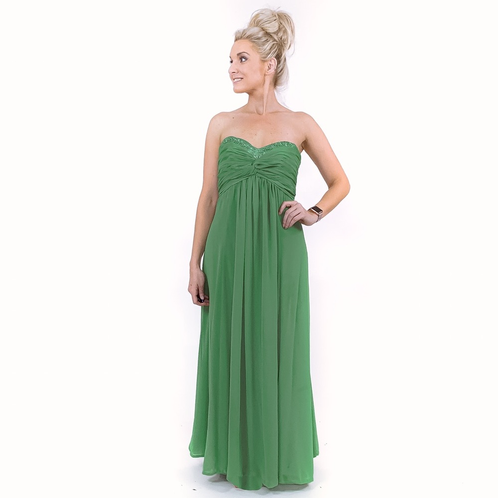 Green Homecoming Pageant Prom Bridesmaid Dress - Picture 5 of 8
